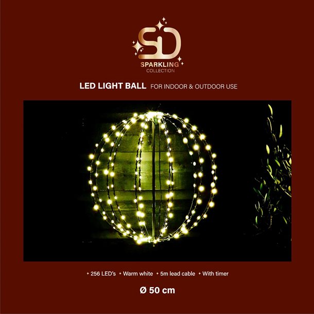 Julekugle med timer -50 cm. i diameter med 256 LED’er i varm hvid. KEV 2007  